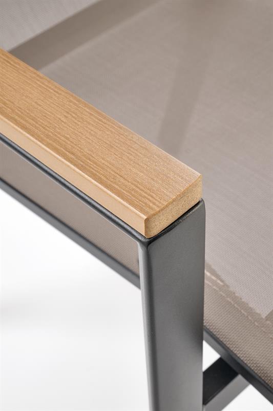 Záhradné kreslo FIERRO – čierna/sivá/hnedá