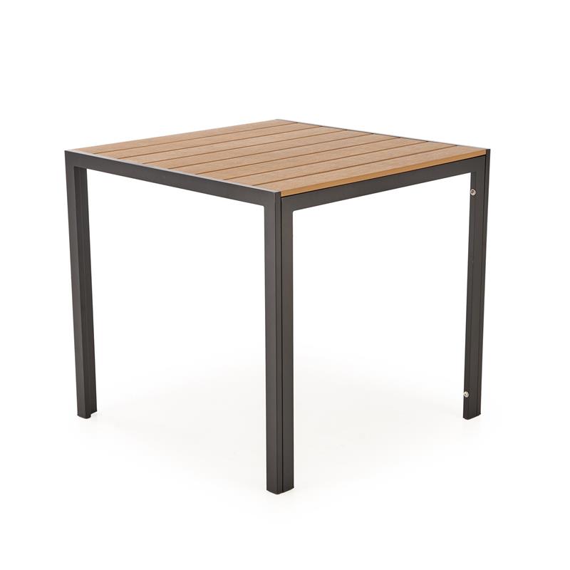 Záhradný štvorcový stôl FIERRO – čierny / sivý