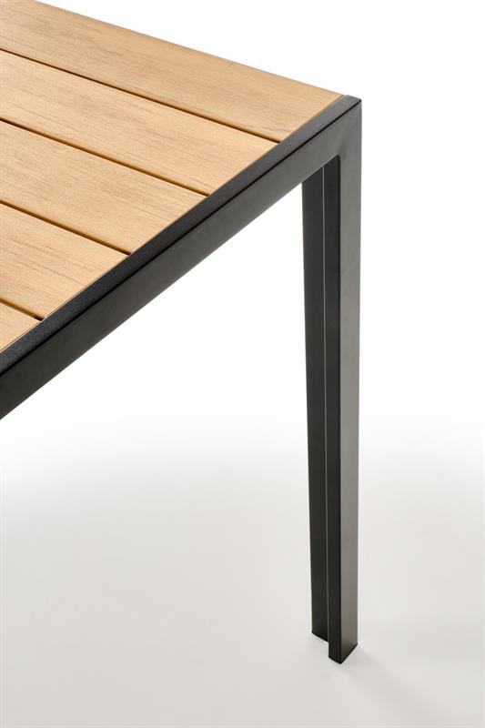 Záhradný štvorcový stôl FIERRO – čierny / sivý