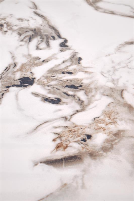 GARET okrúhly jedálenský stôl, biely mramor/čierna