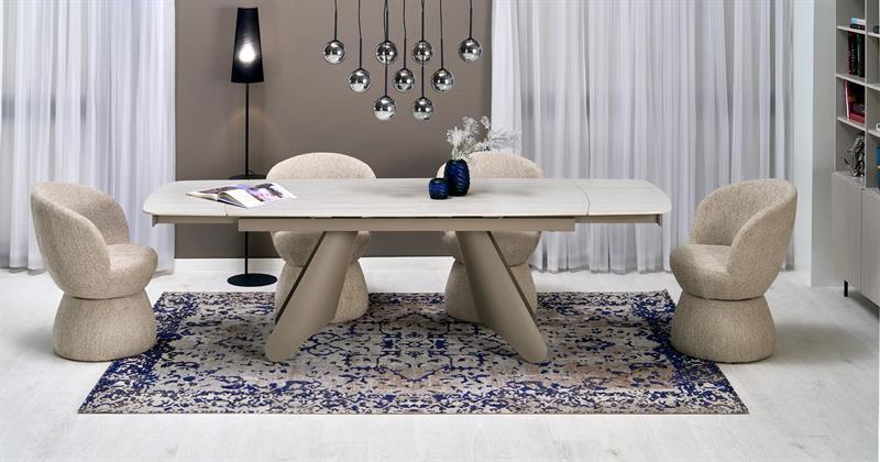 SALIX rozkladací jedálenský stôl, travertín/kašmír