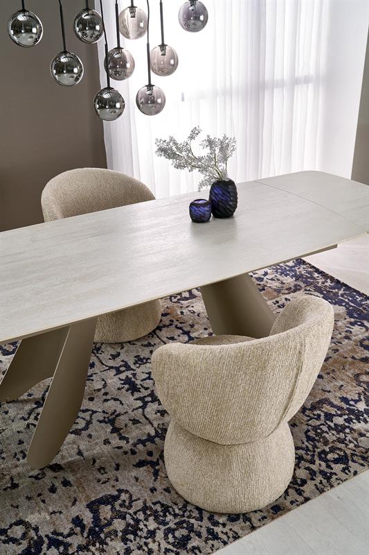 SALIX rozkladací jedálenský stôl, travertín/kašmír