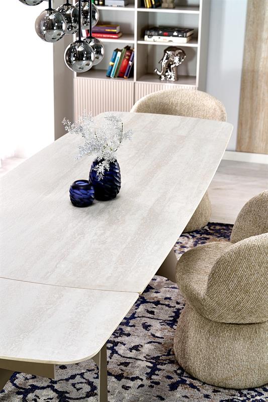SALIX rozkladací jedálenský stôl, travertín/kašmír