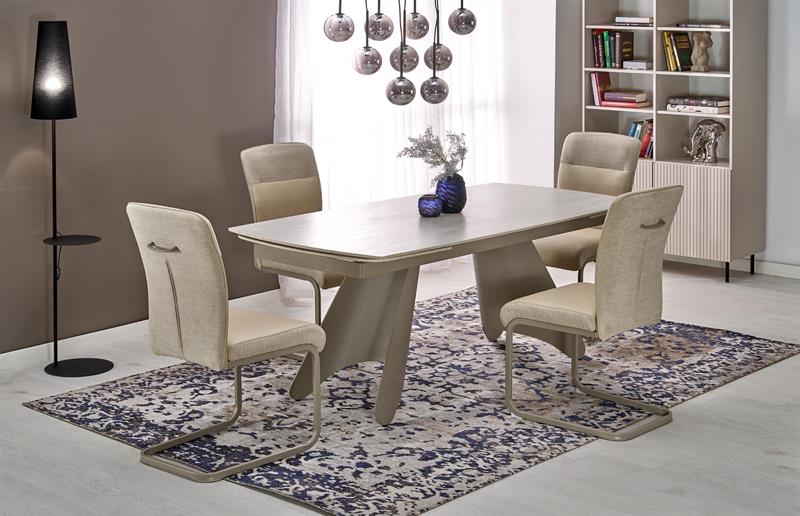 SALIX rozkladací jedálenský stôl, travertín/kašmír