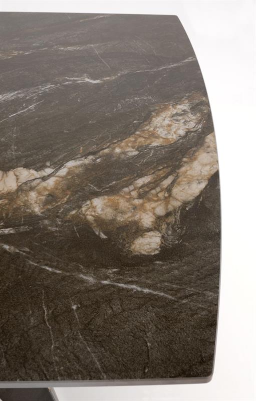 ARMANI rozkladací jedálenský stôl, doska - čierny mramor, noha - čierna