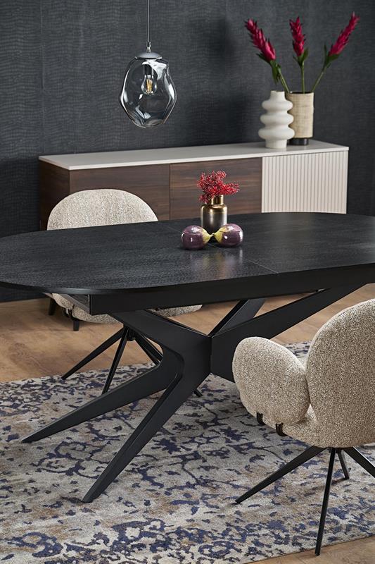 SANDRO jedálenský stôl rozkladací 180-240cm, čierny