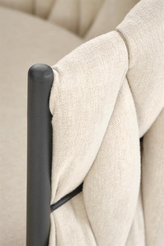 H125 barová stolička, čierne nohy/béžové sedadlo