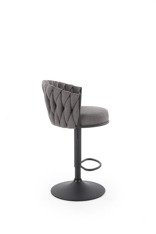 H125 barová stolička, nohy - čierny, siedzisko - sivý