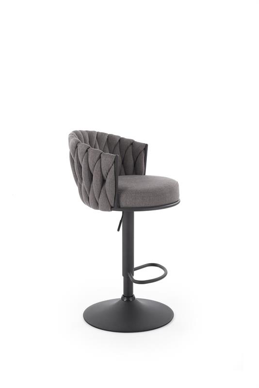 H125 barová stolička, nohy - čierny, siedzisko - sivý