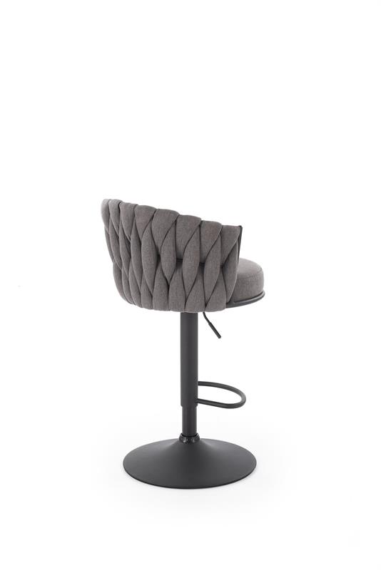 H125 barová stolička, nohy - čierny, siedzisko - sivý