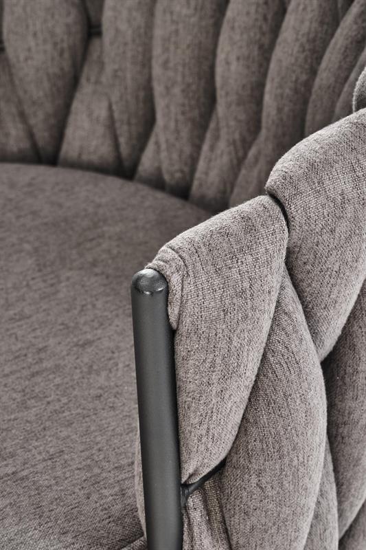 H125 barová stolička, nohy - čierny, siedzisko - sivý