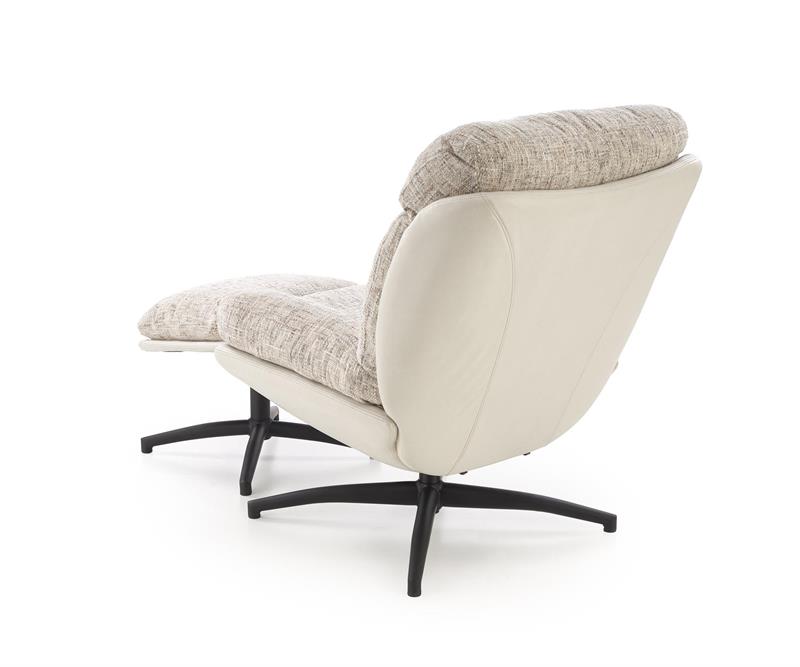 KRONOS kreslo s taburetom, béžové/viacfarebné