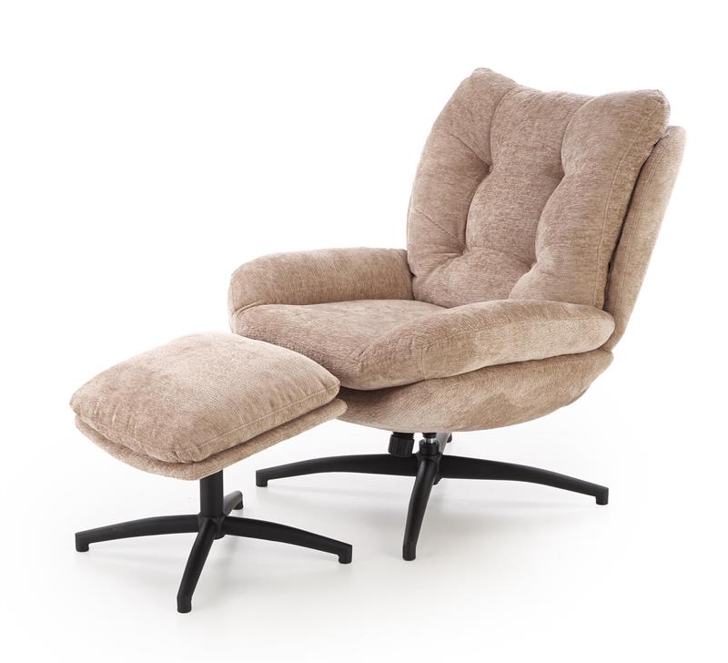 PESTO relaxačné kreslo s taburetom a funkciou hojdania, béžové