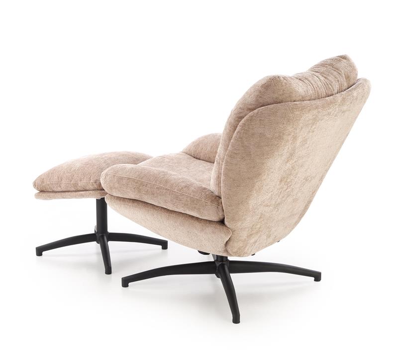 PESTO relaxačné kreslo s taburetom a funkciou hojdania, béžové