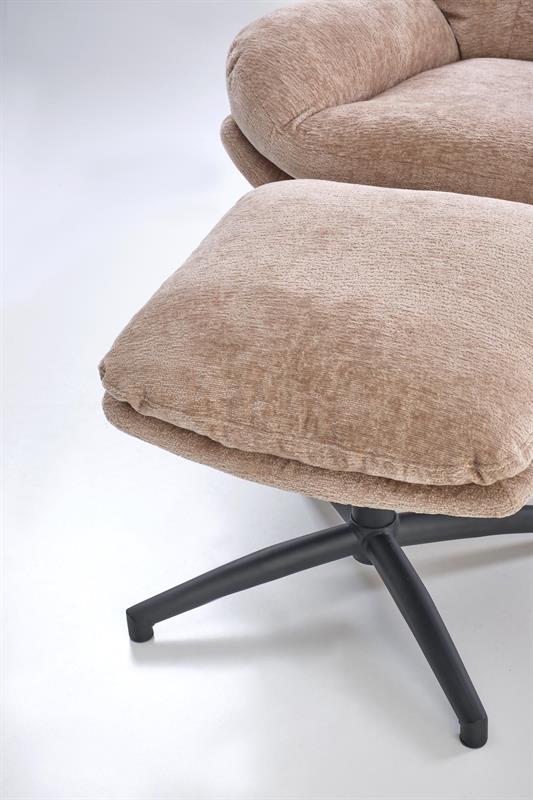 PESTO relaxačné kreslo s taburetom a funkciou hojdania, béžové