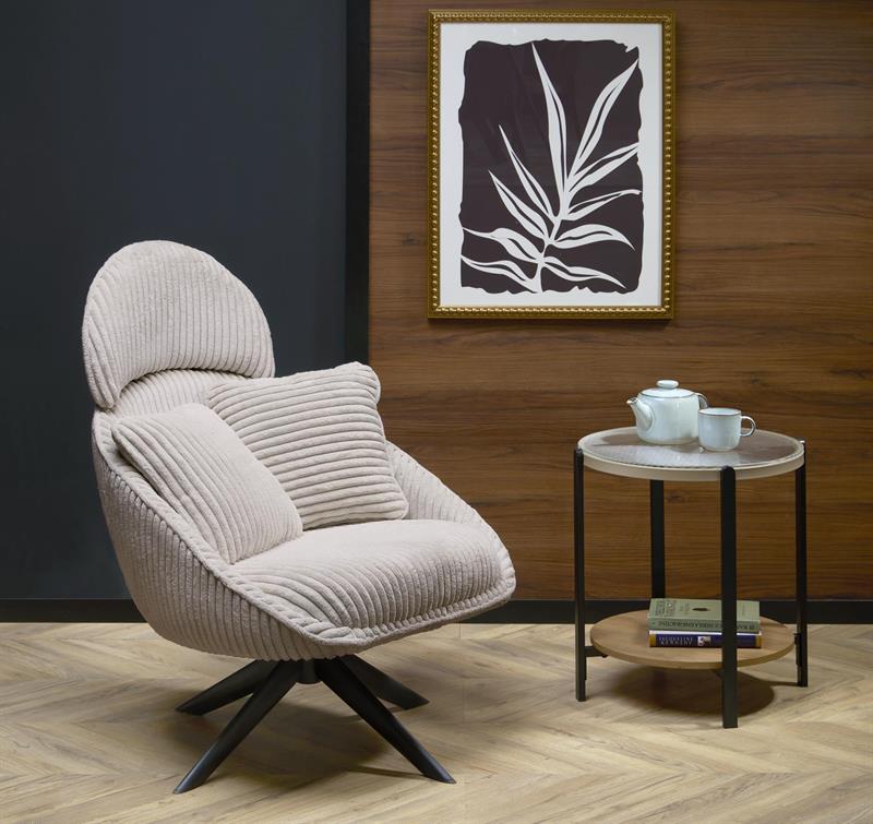 MERRY 2 relaxačné kreslo, látka/oceľ, CAPPUCCINO