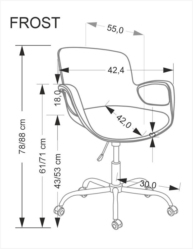 FROST stolička otočná, čierna