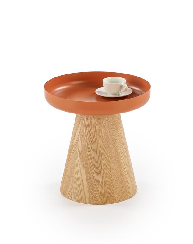 GINA konferenčný stolík 40/42cm,  MDF+dyha, prírodná / škoricová