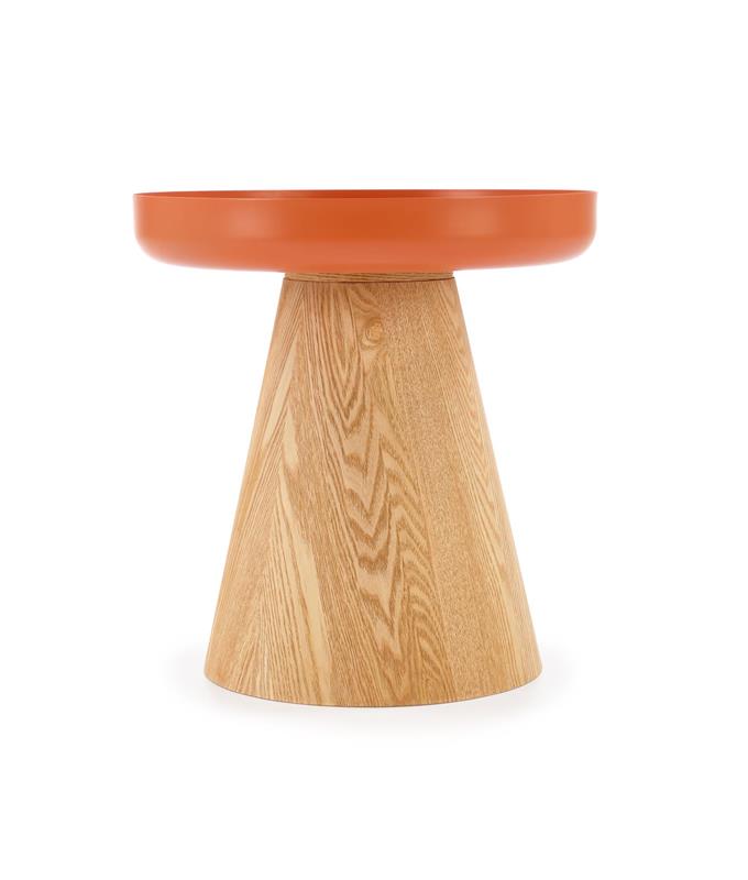 GINA konferenčný stolík 40/42cm, MDF+dyha, prírodná / škoricová