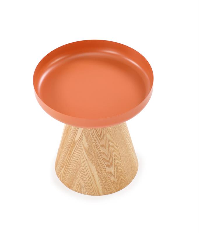GINA konferenčný stolík 40/42cm, MDF+dyha, prírodná / škoricová
