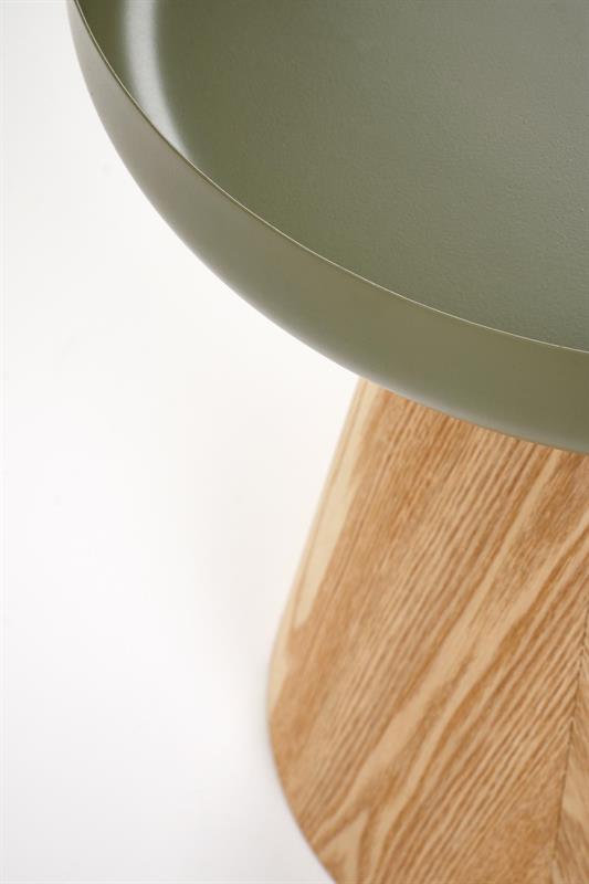 GINA konferenčný stolík 40/42cm, MDF+dyha, prírodná / zelená