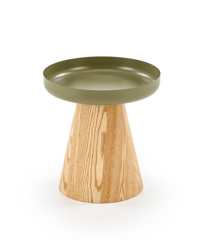 GINA konferenčný stolík 40/42cm, MDF+dyha, prírodná / zelená