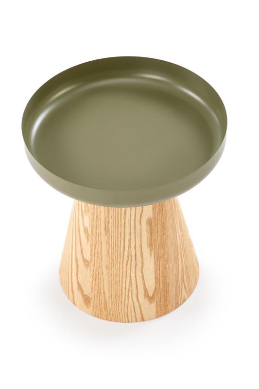 GINA konferenčný stolík 40/42cm, MDF+dyha, prírodná / zelená