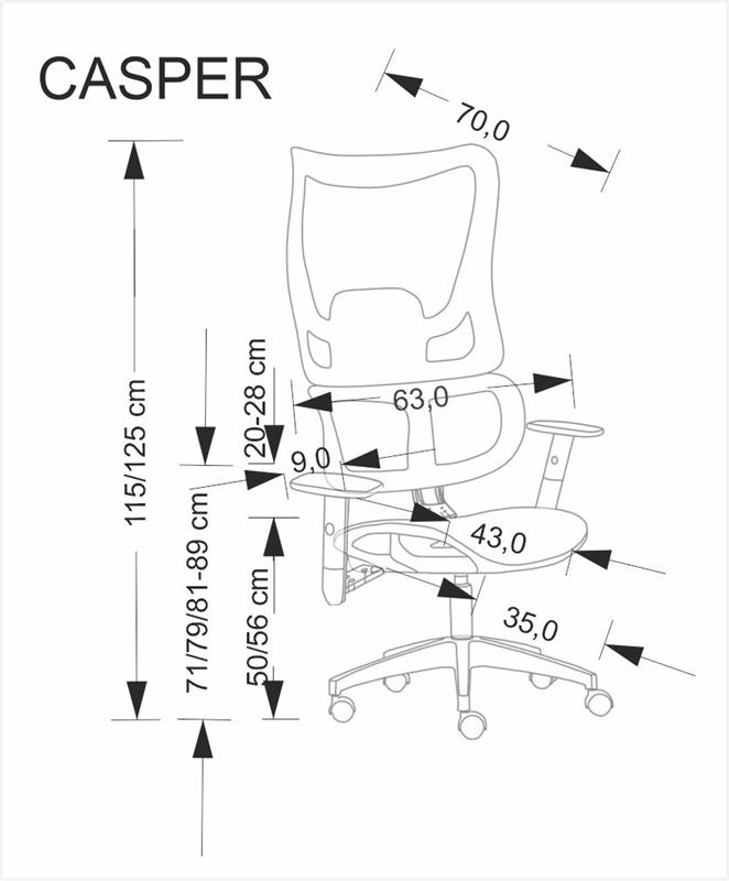 CASPER kancelár.kreslo otočné s mechanizmom, čierne