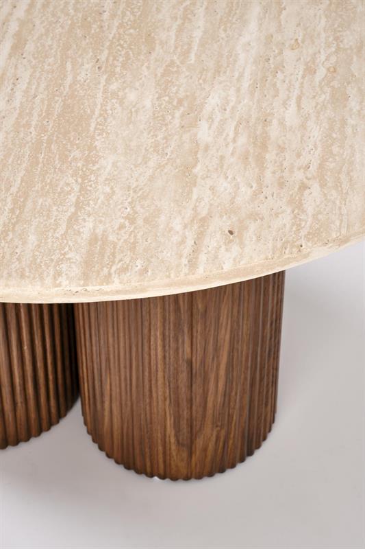 DOROTEA konferenčný stolík, travertín/orech