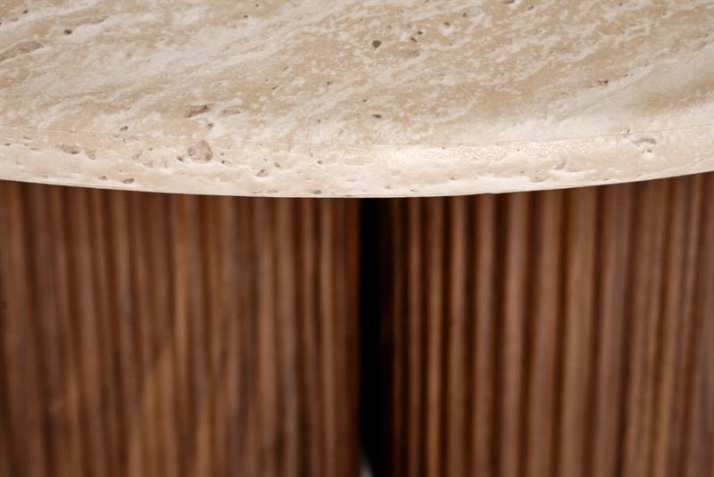 DOROTEA konferenčný stolík, travertín/orech