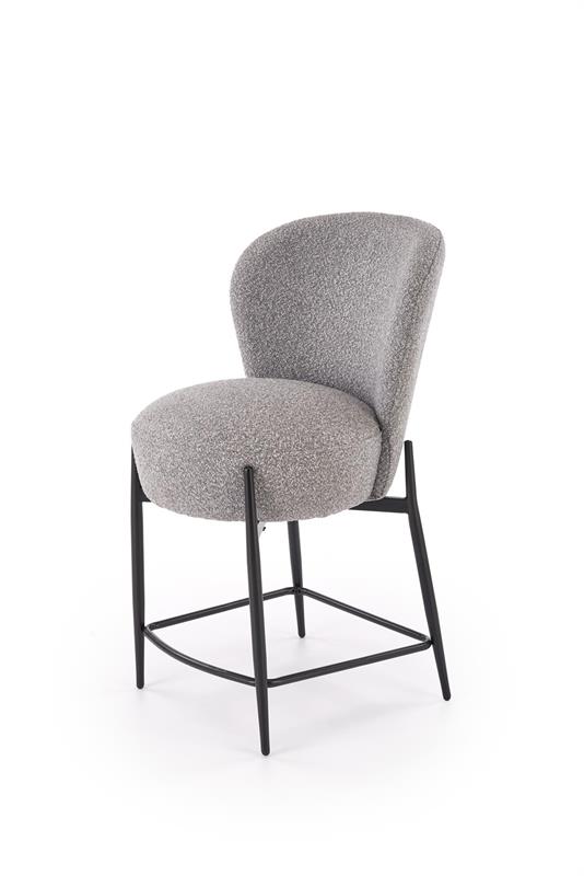 HOKER H126 barová stolička, látka sivá /oceľ, čierna