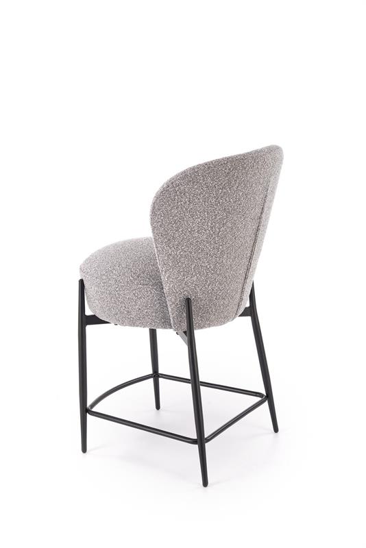 HOKER H126 barová stolička, látka sivá /oceľ, čierna