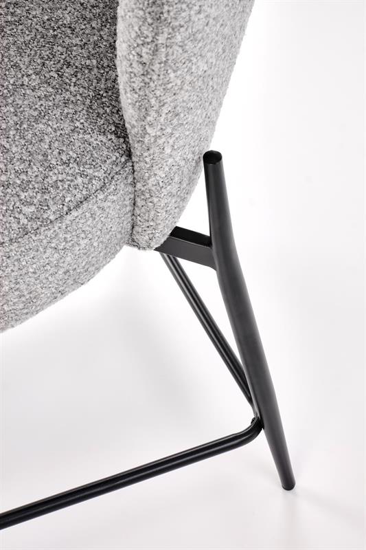 HOKER H126 barová stolička, látka sivá /oceľ, čierna