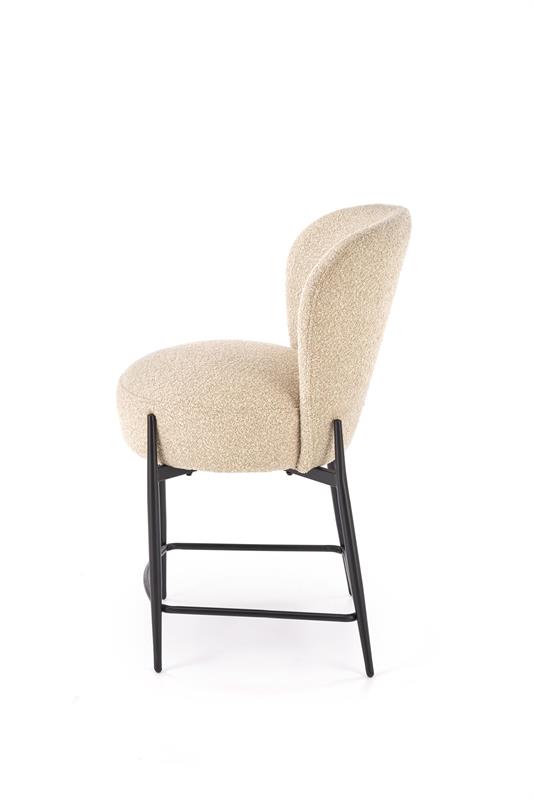 HOKER H126 barová stolička, látka béžová /oceľ, čierna