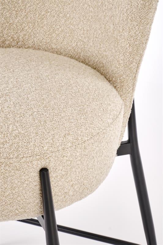 HOKER H126 barová stolička, látka béžová /oceľ, čierna