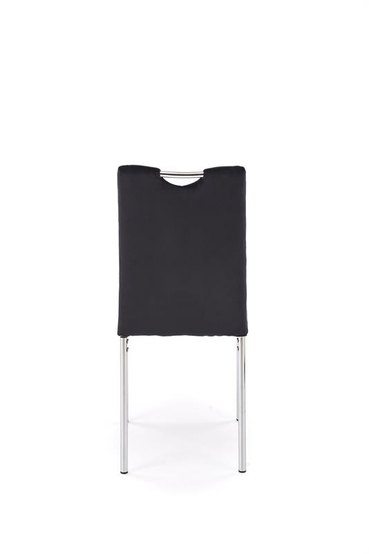 K578 jedálenská stolička, látka VELVET 66 čierne /nohy strieborné