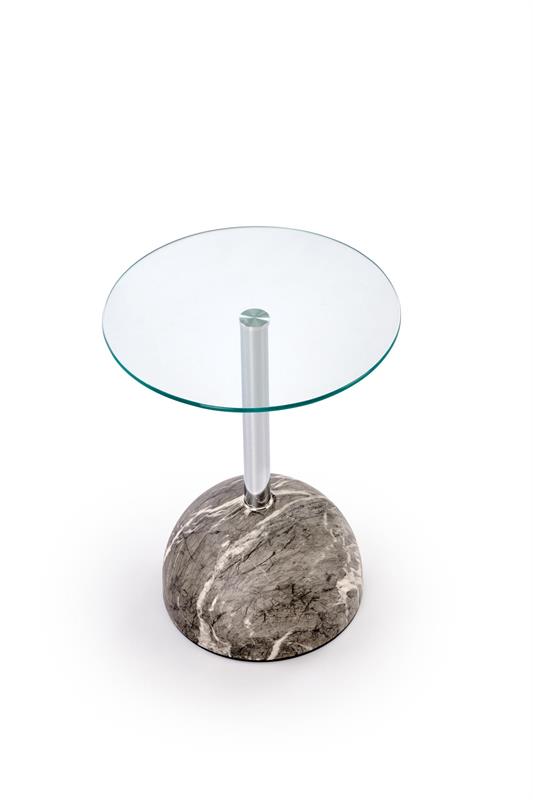 ARIANA konferenčný stolík, pr. 40/51cm, sivý mramor/ sklo