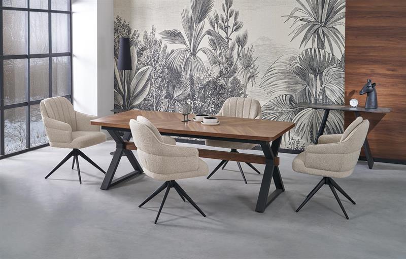 BARON rozkladací jedálenský stôl, orechový / čierny