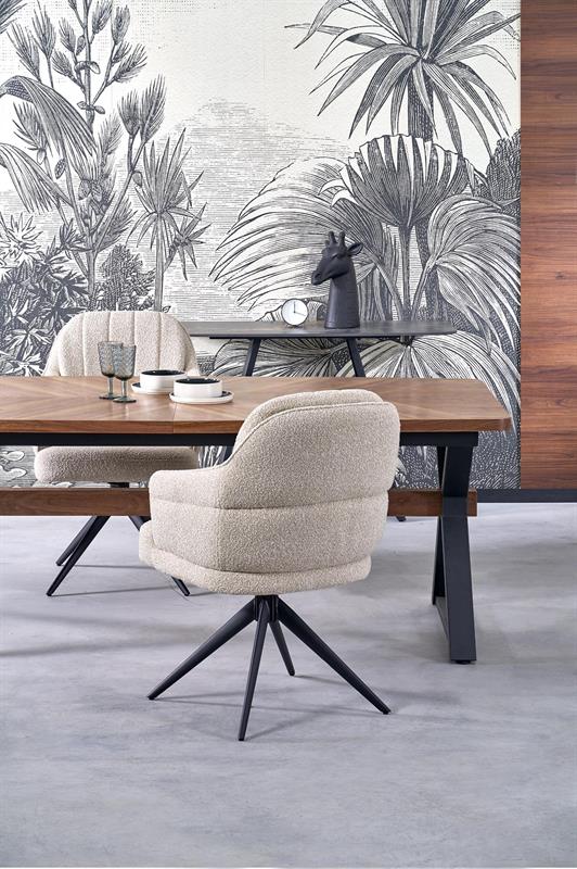 BARON rozkladací jedálenský stôl, orechový / čierny