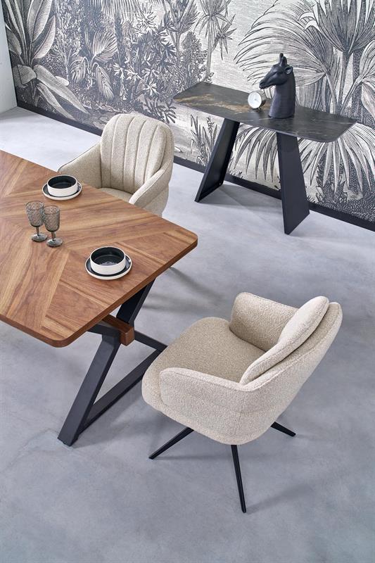 BARON rozkladací jedálenský stôl, orechový / čierny