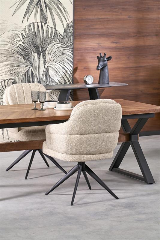 BARON rozkladací jedálenský stôl, orechový / čierny