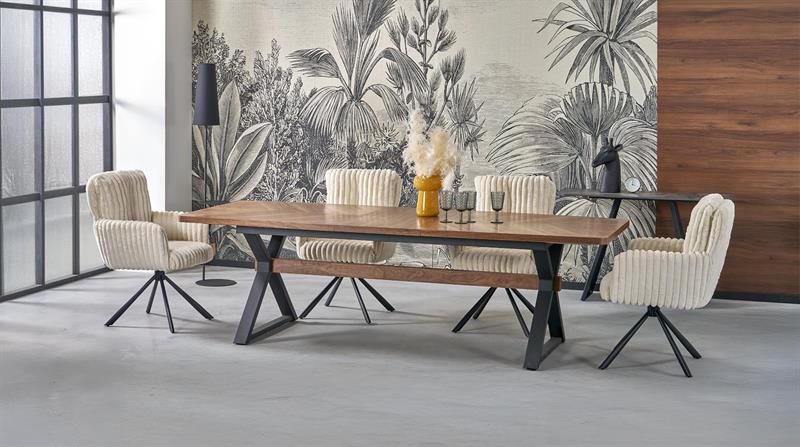 BARON rozkladací jedálenský stôl, orechový / čierny