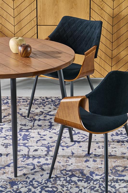 BARRY jedálenský stôl okrúhly, orech / čierny