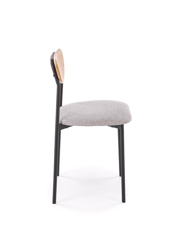 DICKY jedálenský set (stôl + 4 stoličky), prírodná/čierna/sivá