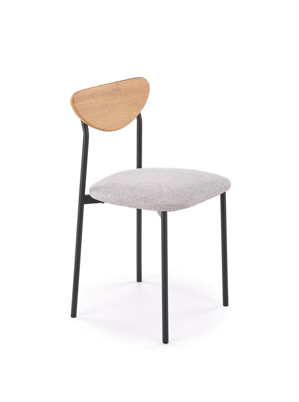 DICKY jedálenský set (stôl + 4 stoličky), prírodná/čierna/sivá