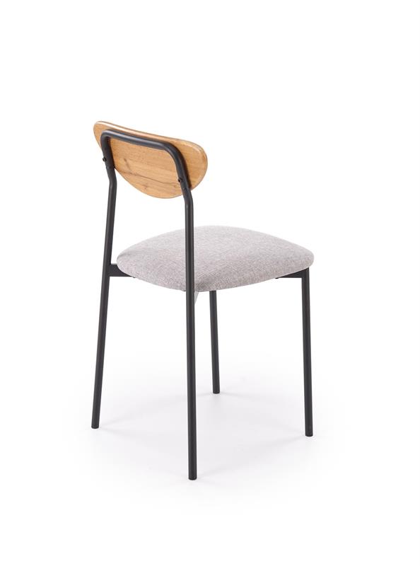 DICKY jedálenský set (stôl + 4 stoličky), prírodná/čierna/sivá