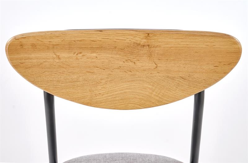 DICKY jedálenský set (stôl + 4 stoličky), prírodná/čierna/sivá