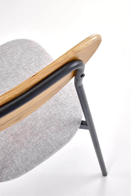 DICKY jedálenský set (stôl + 4 stoličky), prírodná/čierna/sivá