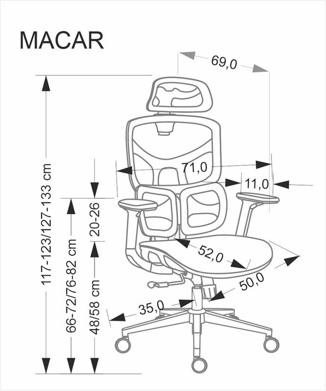 MACAR kancelárska stolička, čierna