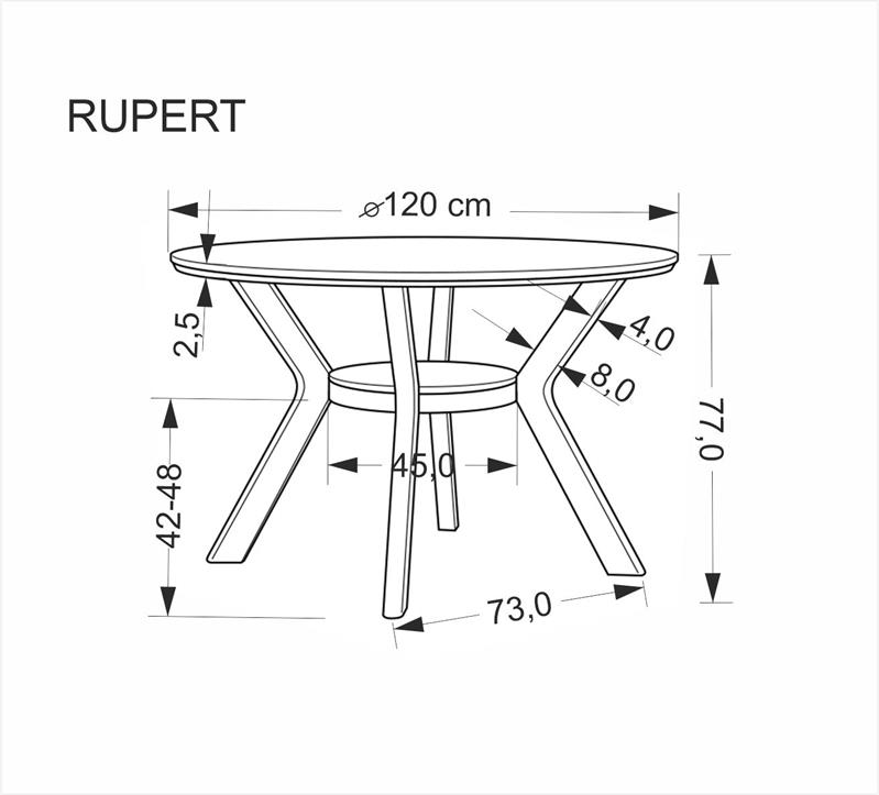 RUPERT jedálenský okrúhly stôl, orech